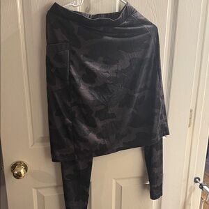 Women's Asymmetrical Black Camo Skirt